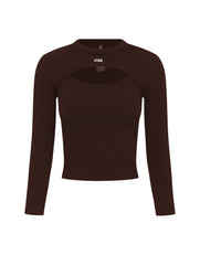 Premium Seamless Cut Out Long Sleeve Lounge V5.1 - Umber