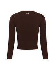 Premium Seamless Cut Out Long Sleeve Lounge V5.1 - Umber