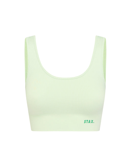 STAX. Premium Seamless V5 Low Back Crop Lounge - Aurora (Sage)