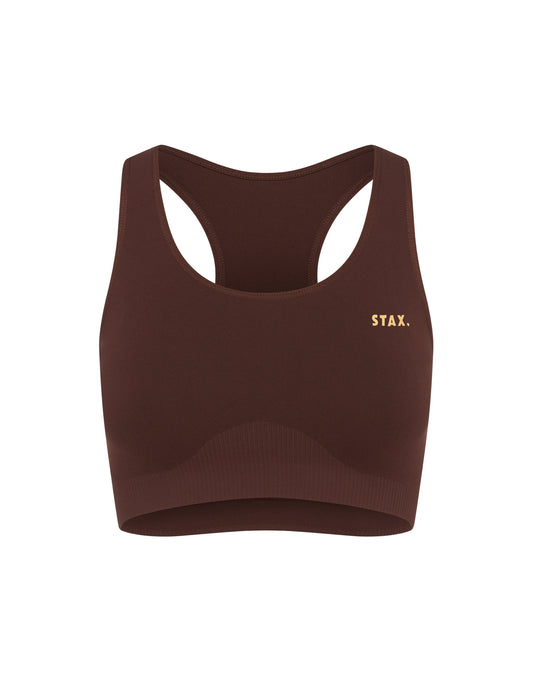 STAX. Premium Seamless V5 Racer Crop - Gliese (Brown)