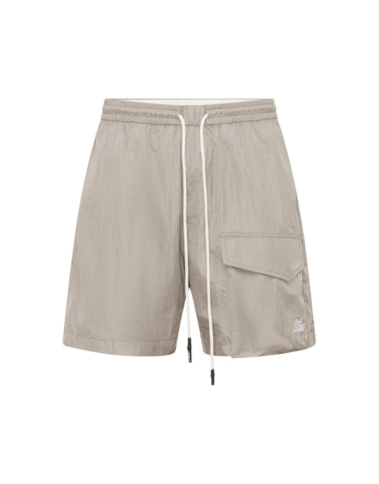 Mens Cursive Nylon Shorts - Isako (Grey)