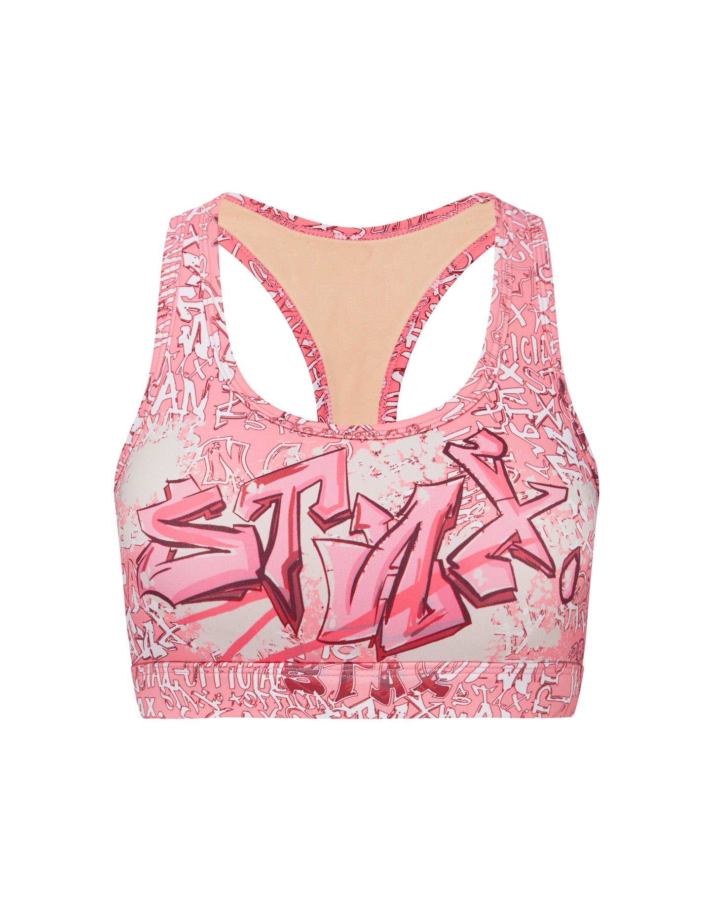 STAX. Graffiti Classic Crop - Pink and White