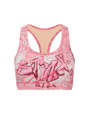 STAX. Graffiti Classic Crop - Pink and White