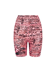 Graffiti Bike Shorts - Pink and Black