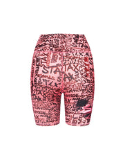 Graffiti Bike Shorts - Pink and Black