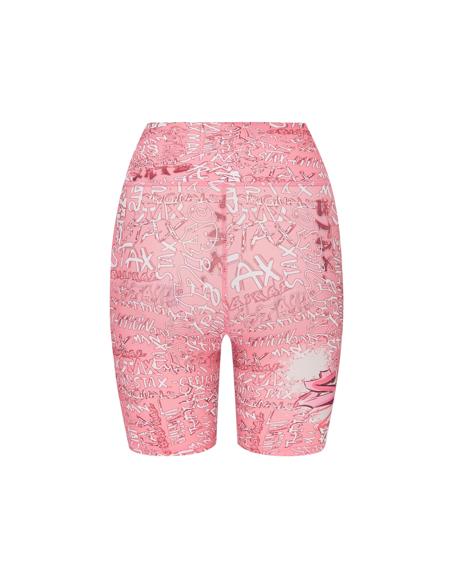 Graffiti Bike Shorts - Pink and White