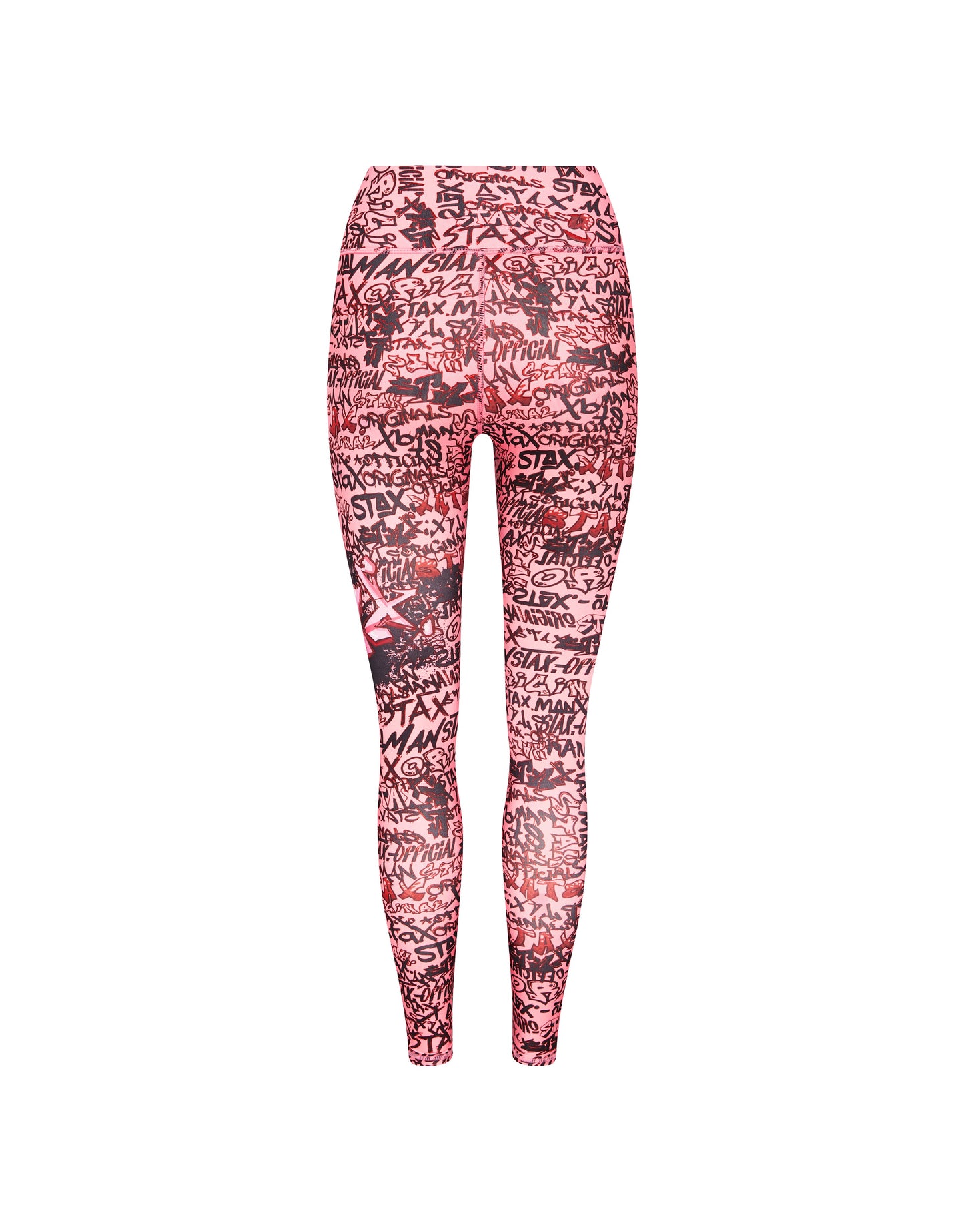 Graffiti Tights Full Length - Pink and Black