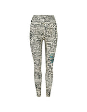 STAX. Graffiti Tights Full Length - Black and white