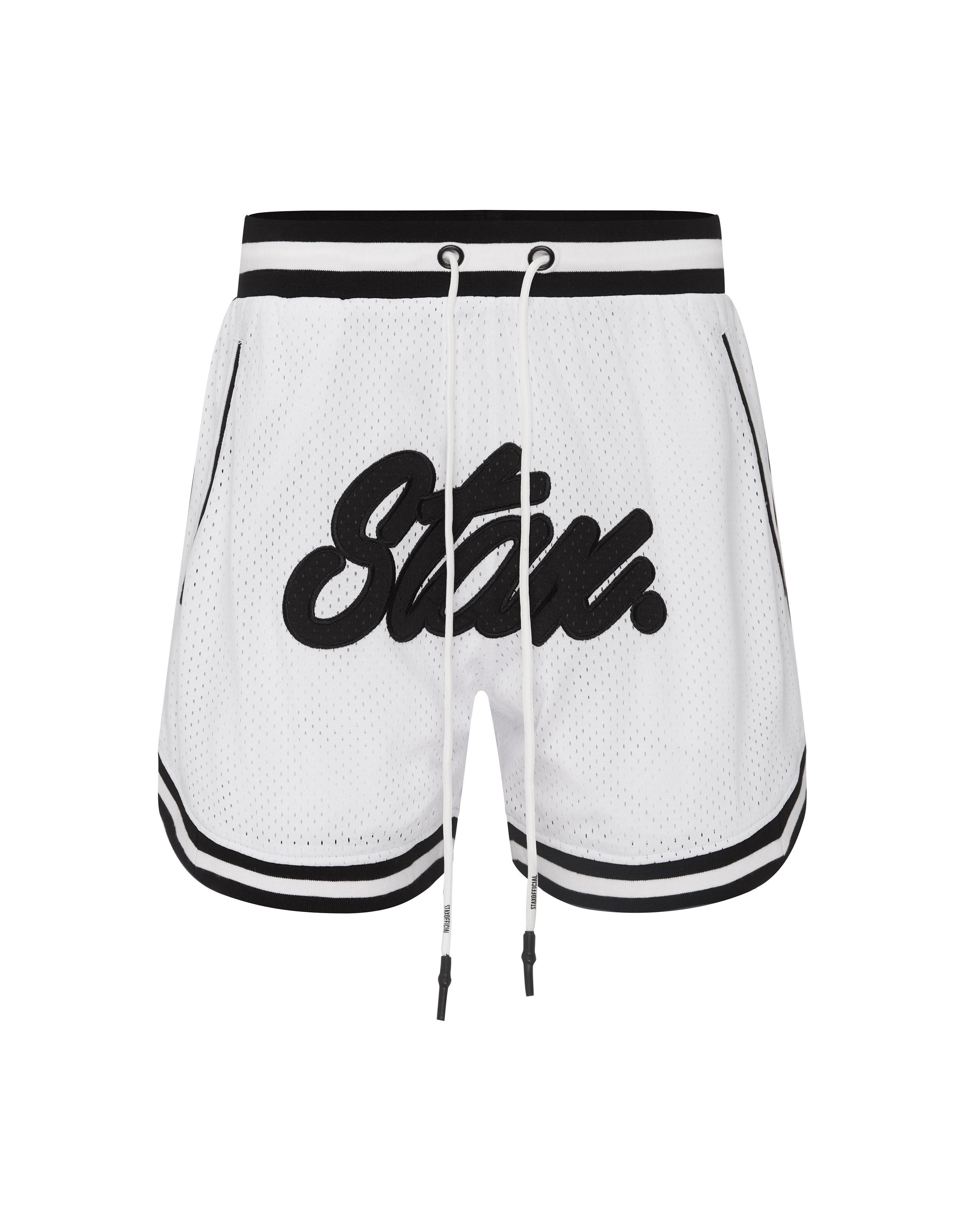 Black and store white basketball shorts