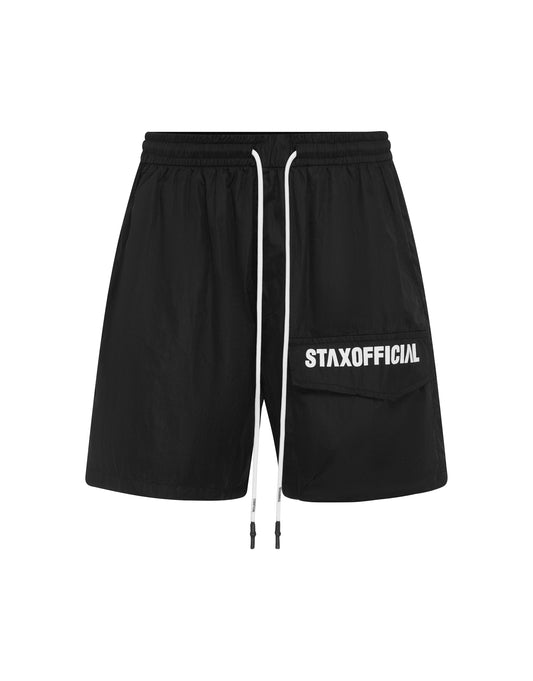 STAX. Mens Triple S Nylon Shorts - Black