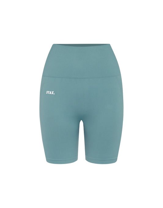STAX. Premium Seamless V5.1 (Favourites) Midi Bike Shorts - Mist (Blue/Grey)