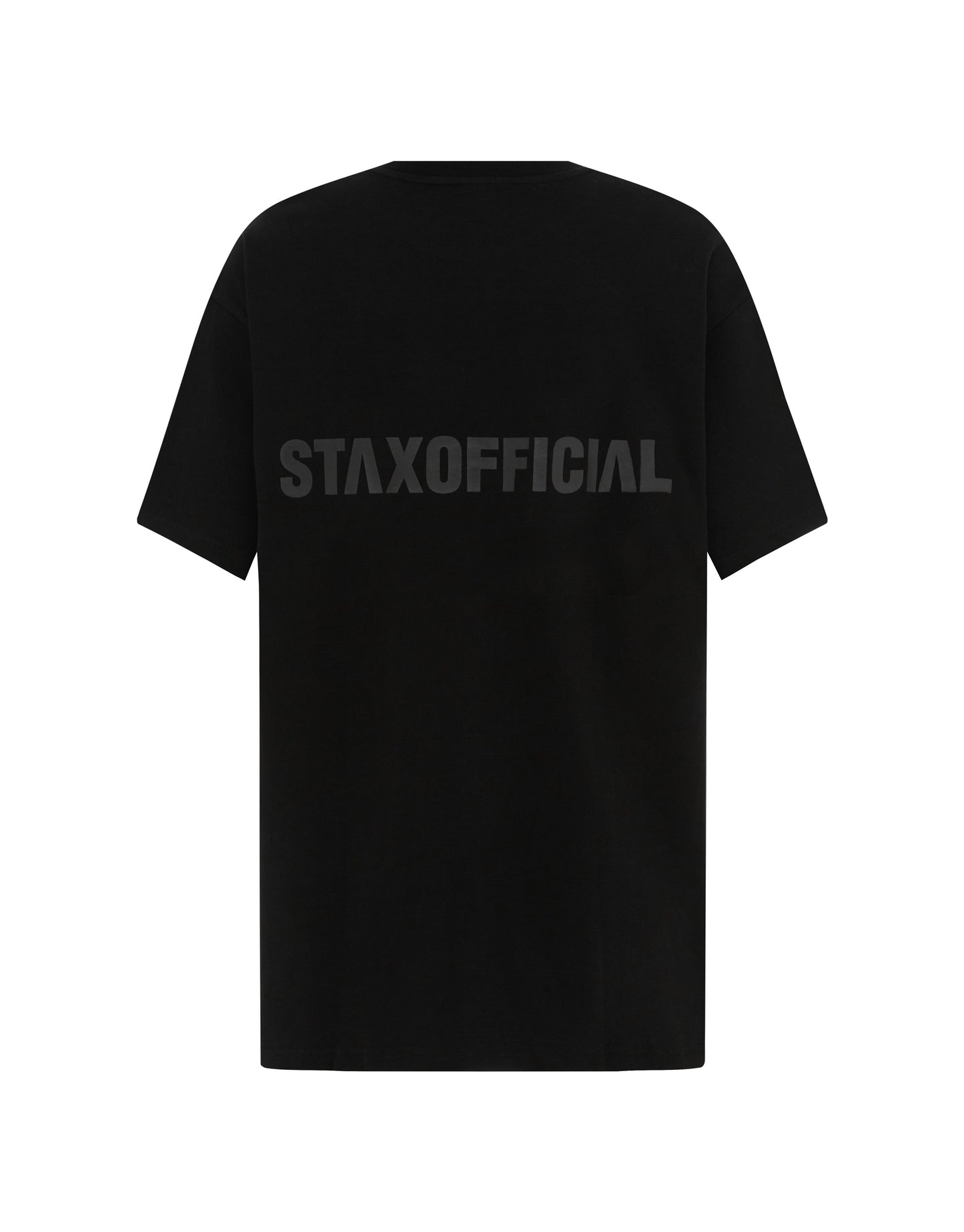STAXOFFICIAL. Standard Fit Tee - Black/ Black Logo
