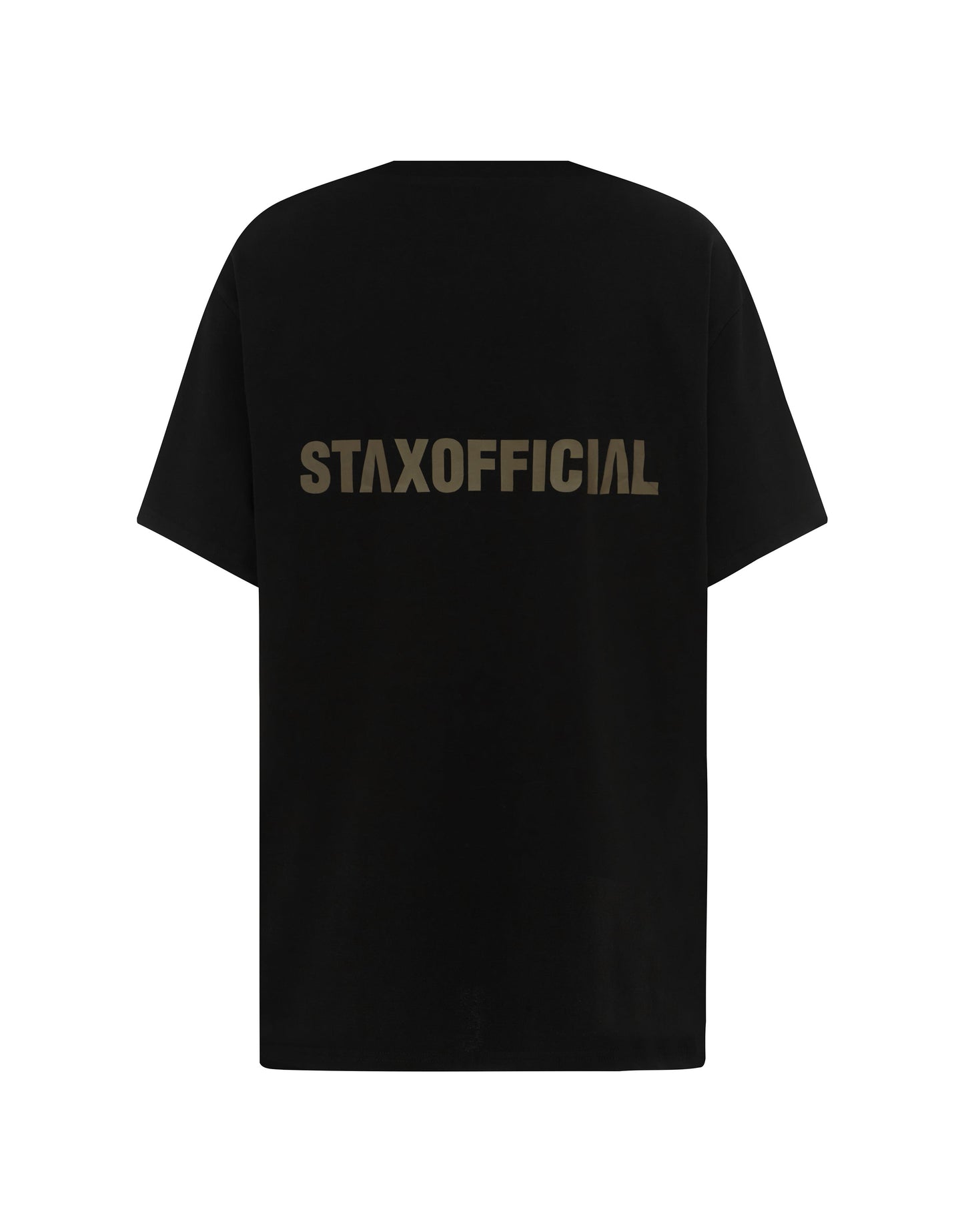 STAXOFFICIAL. Standard Fit Tee - Black/ Khaki Logo