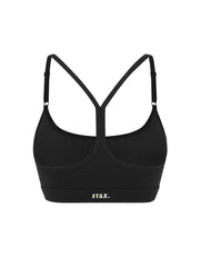 Run Club 2 Cotton Strappy Crop - Black