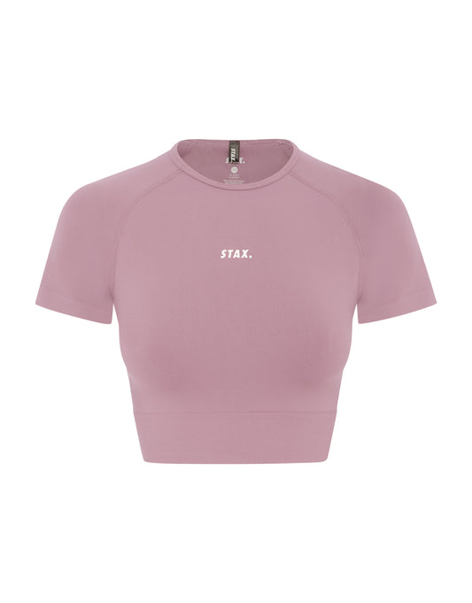 Premium Seamless Favourites Cropped Tee - Dusty Rose