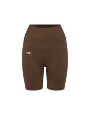 Premium Seamless V4 Midi Bike Shorts - Bark Brown