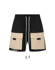 Mens Nylon Pocket Shorts - Beige
