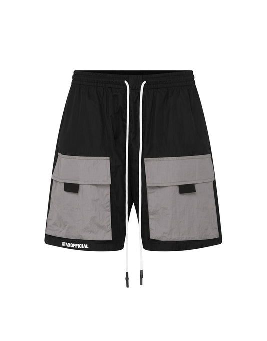 Mens Nylon Pocket Shorts - Grey