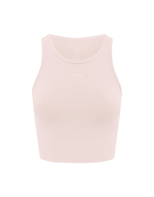 Premium Seamless Favourites Cropped Singlet - Bone