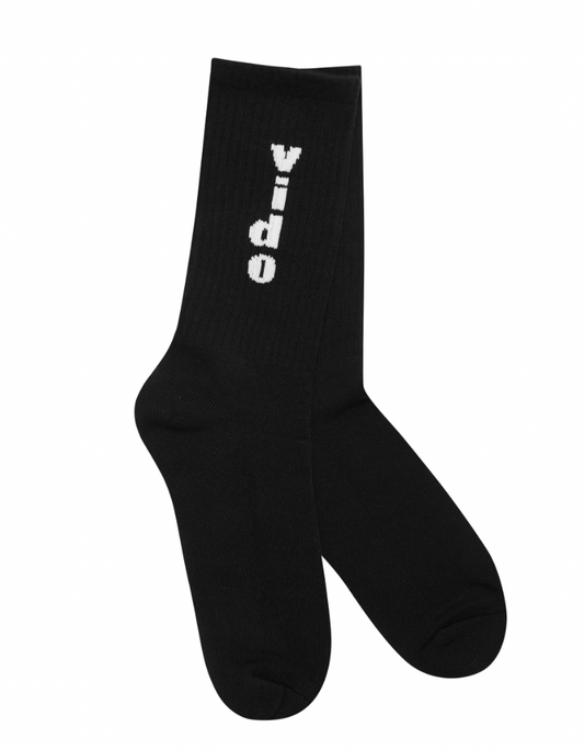 VIDO. Unisex Crew Socks - Black