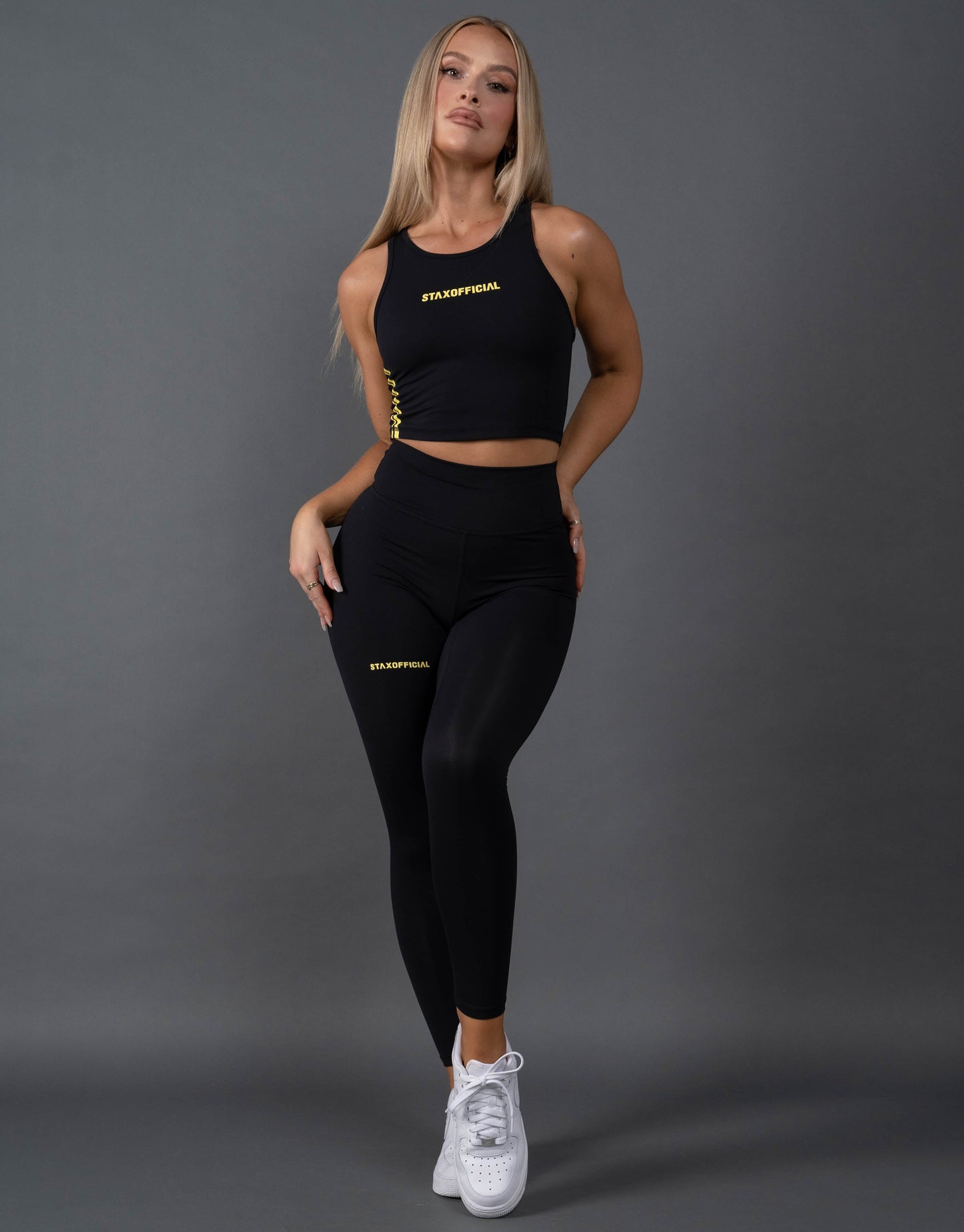 STAX. Summer 22 Crop Tank - Black