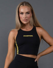 STAX. Summer 22 Crop Tank - Black
