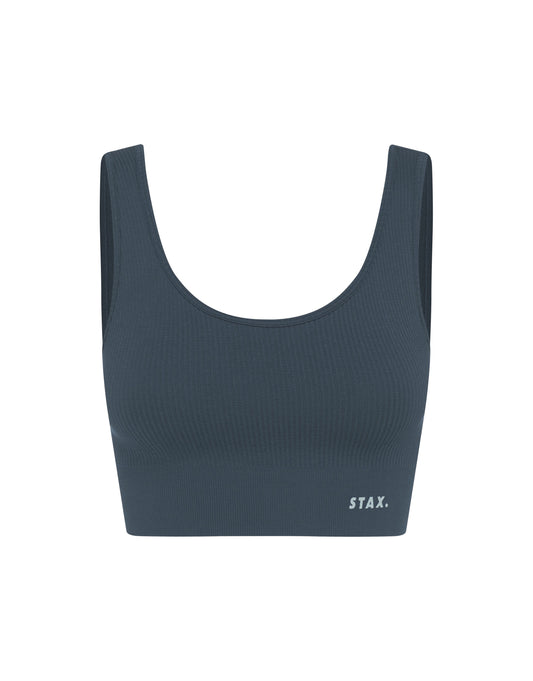 STAX. Premium Seamless V5 Low Back Crop Lounge - Tau Ceti (Dark Grey)