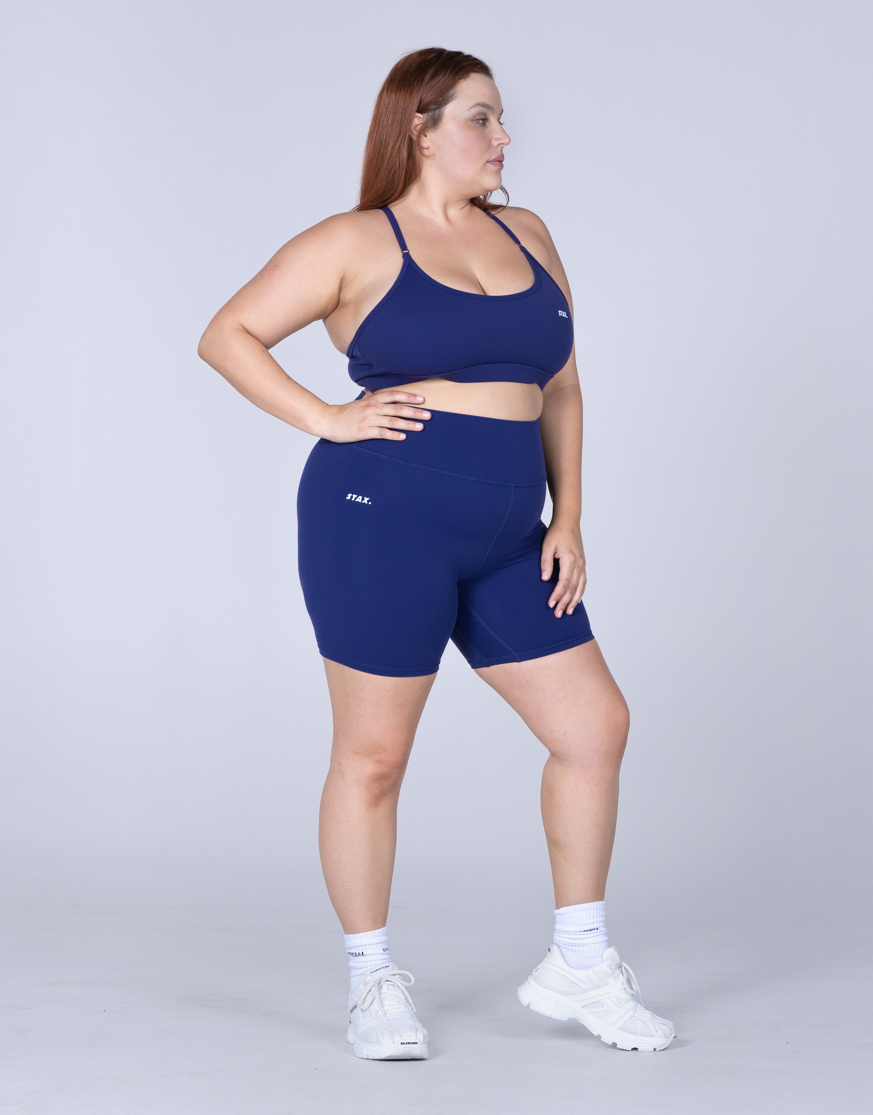 Royal blue biker shorts plus sale size