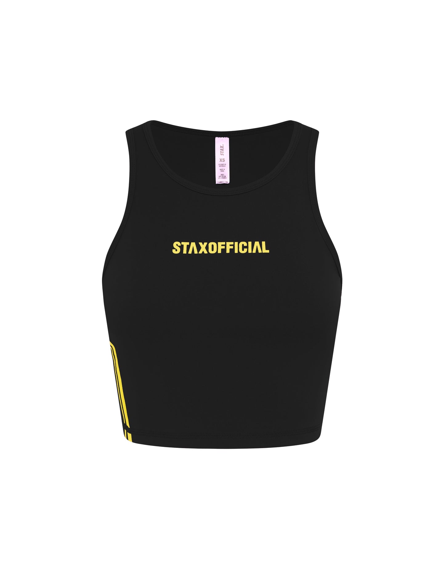 STAX. Summer 22 Crop Tank - Black