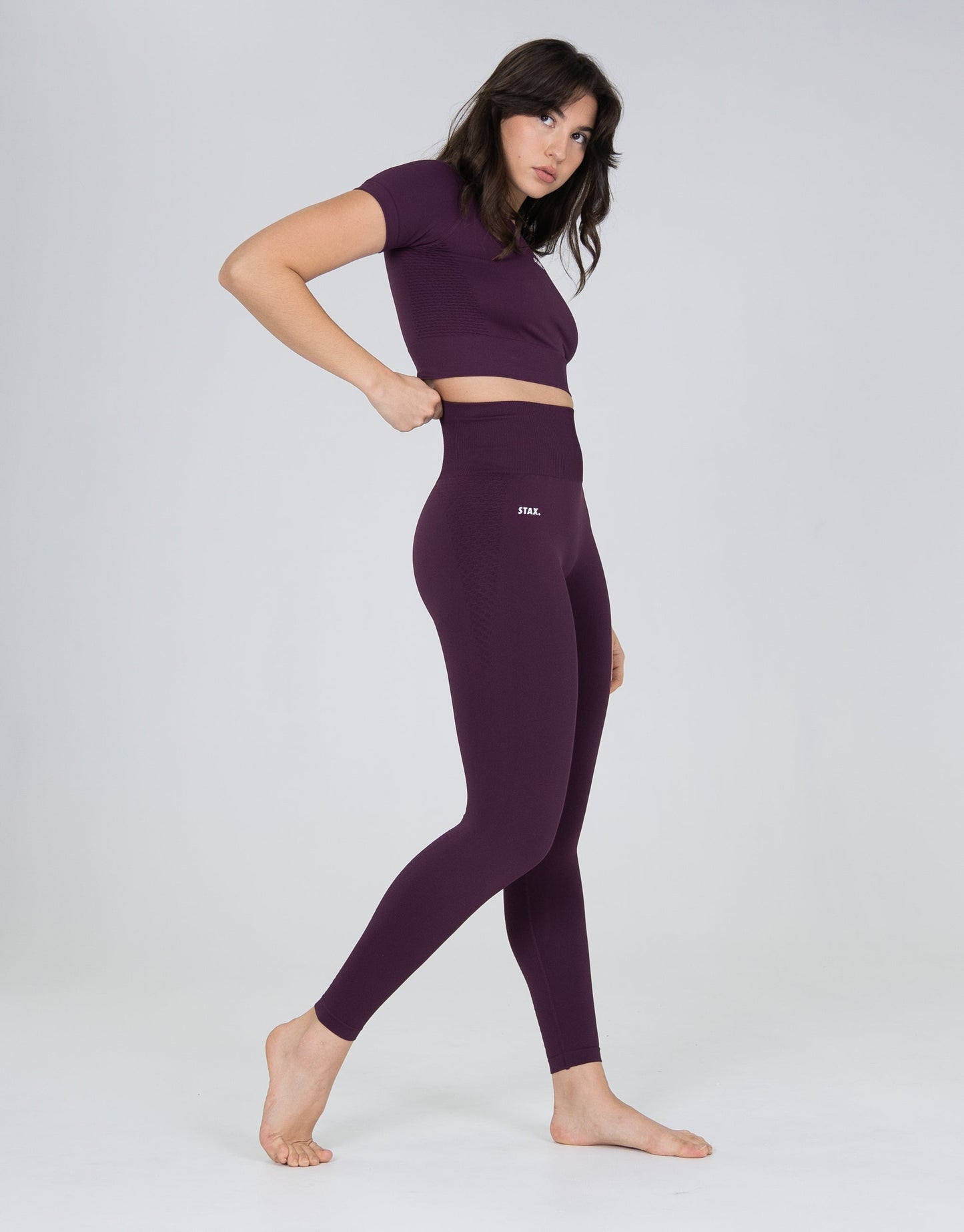 Premium Seamless V6 Cropped Tee - Amarnth (Burgundy)