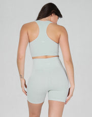 Premium Seamless V6 Racer Crop - Stella (Grey)