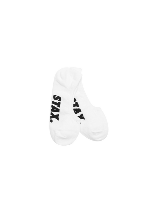 STAX. Unisex No Show Socks - White