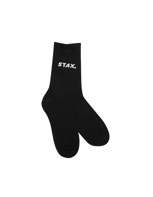 STAX. Unisex Crew Socks - Black