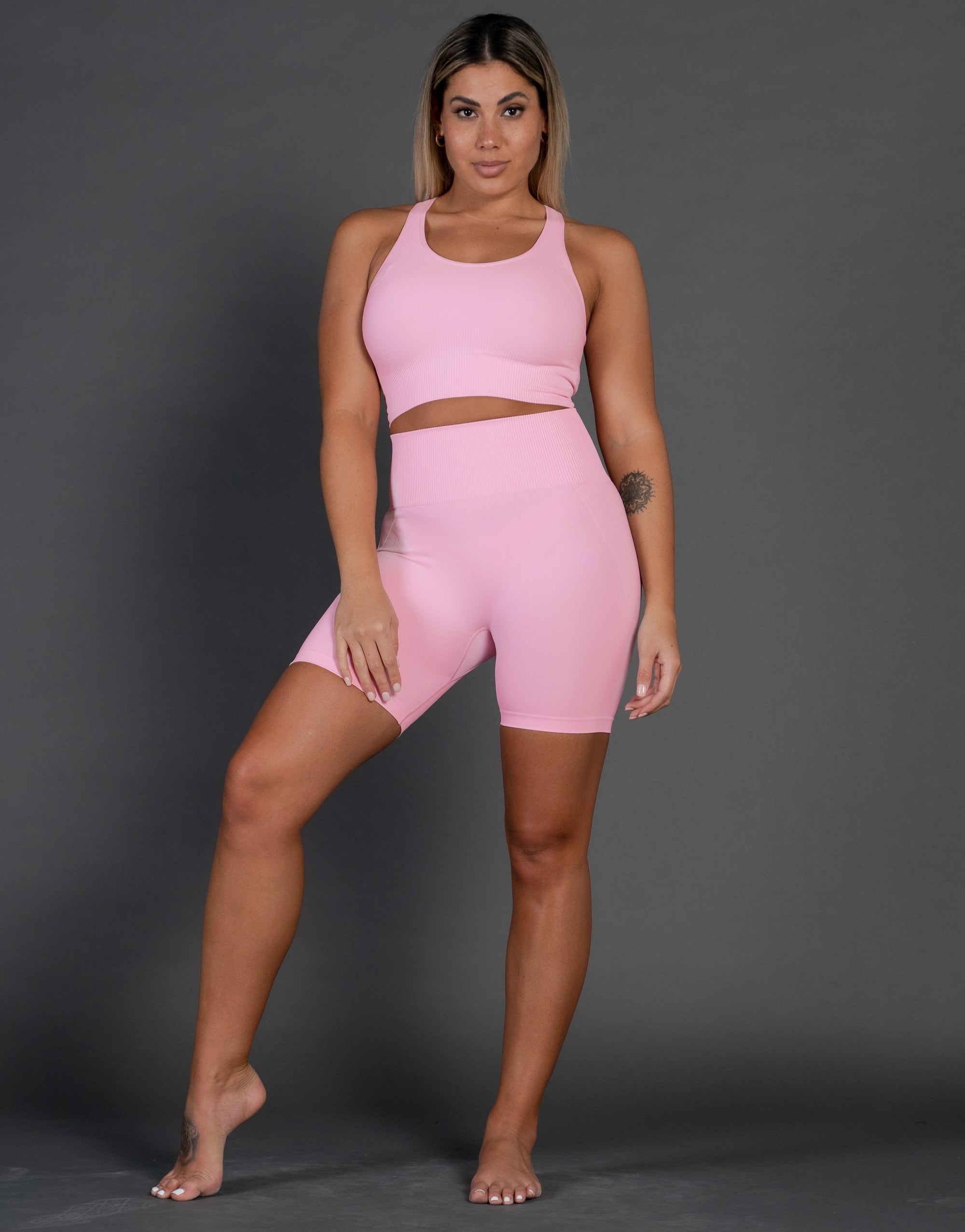 pink bicycle shorts